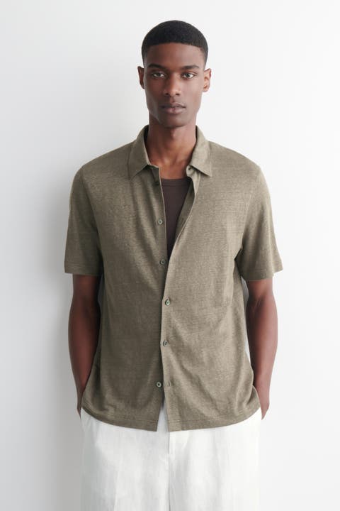 Linen-jersey Short-sleeved Shirt