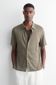 COS Linen-jersey Short-sleeved Shirt
