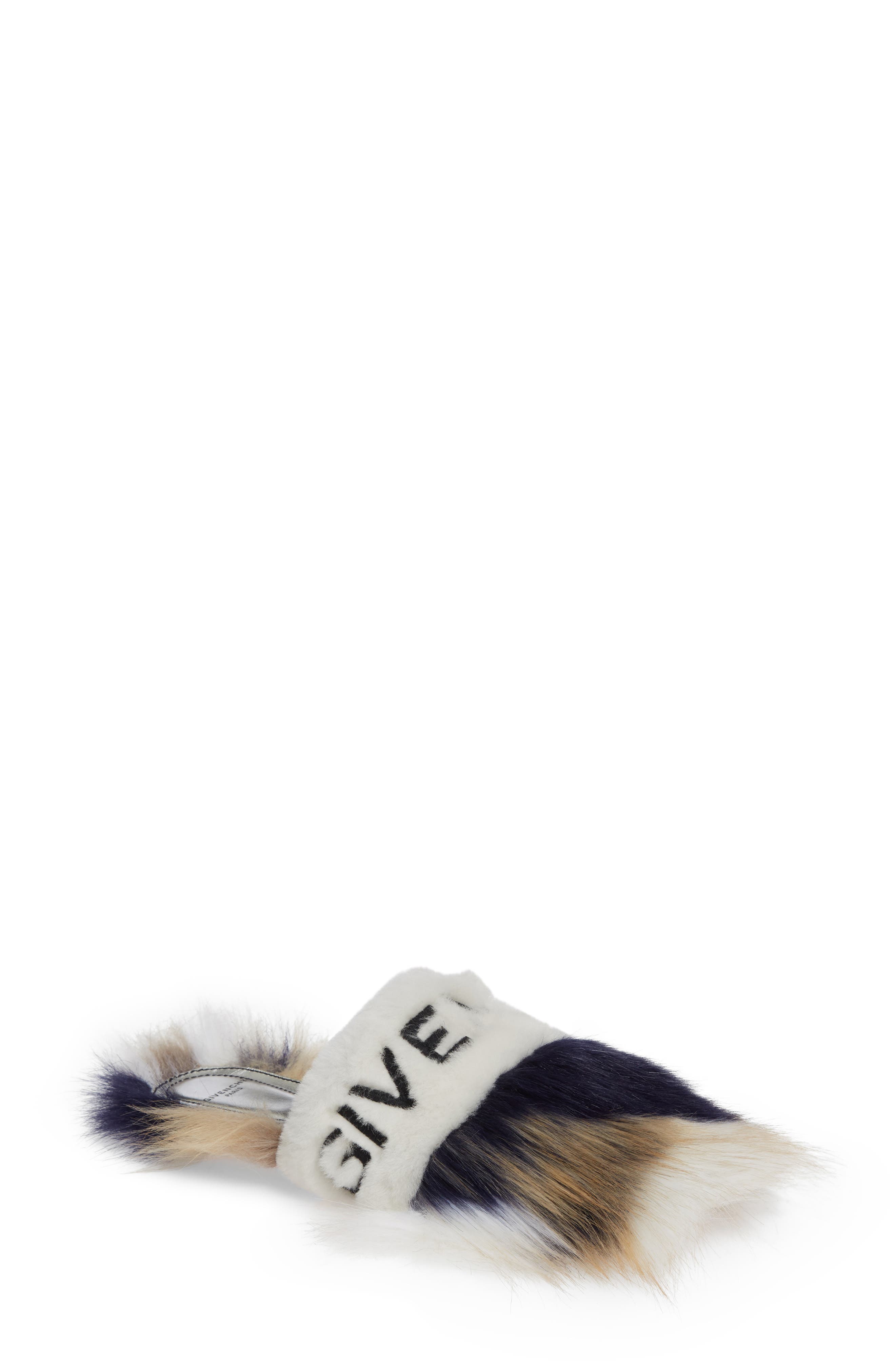 Givenchy Bedford Genuine Shearling Flat Mule, Main, color, 