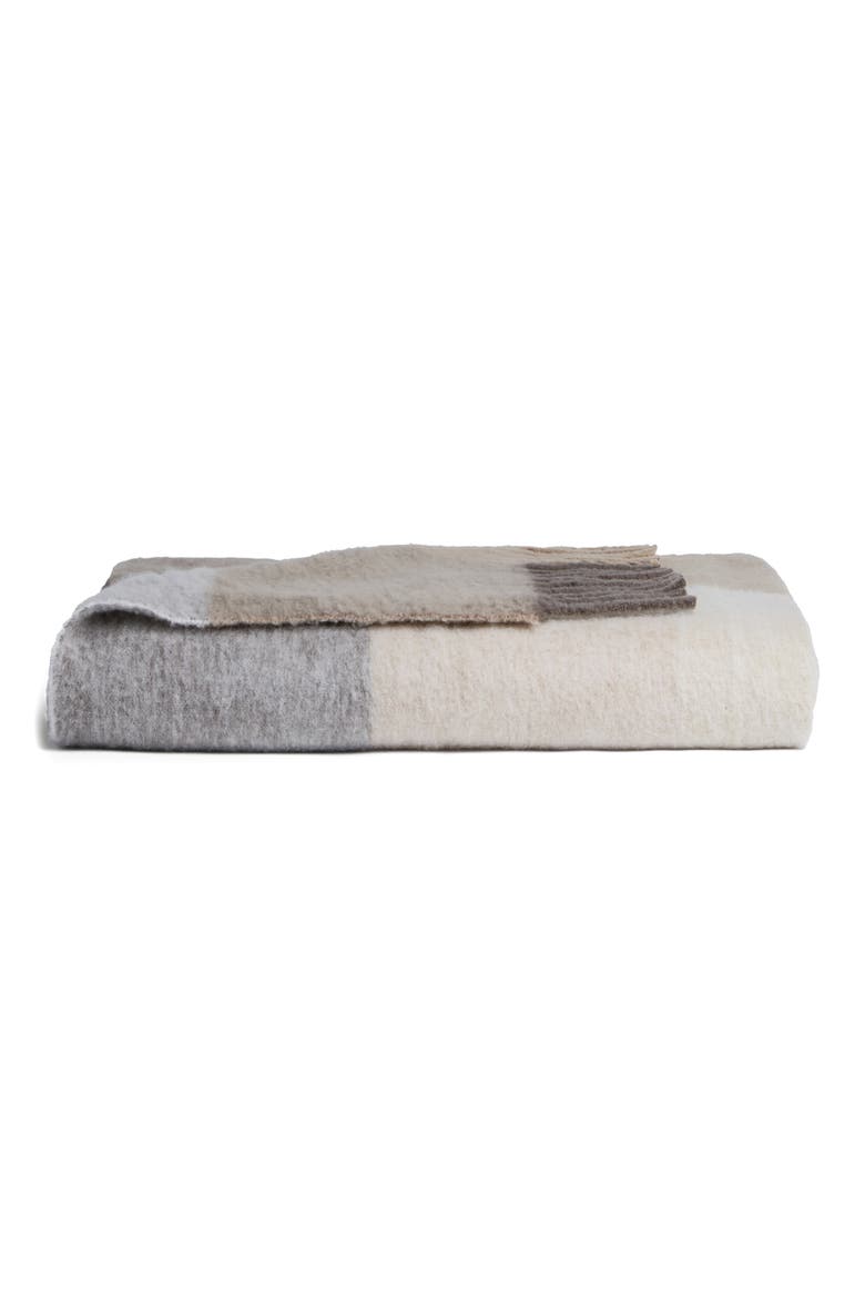 Wool Blend Throw Blanket, Main, color, NATURAL PLAID
