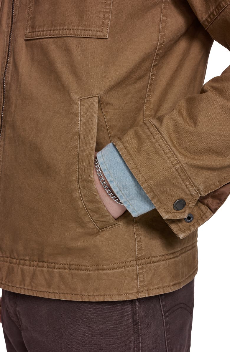 Levi's Slub Cotton Military Jacket, Alternate, color, Brown