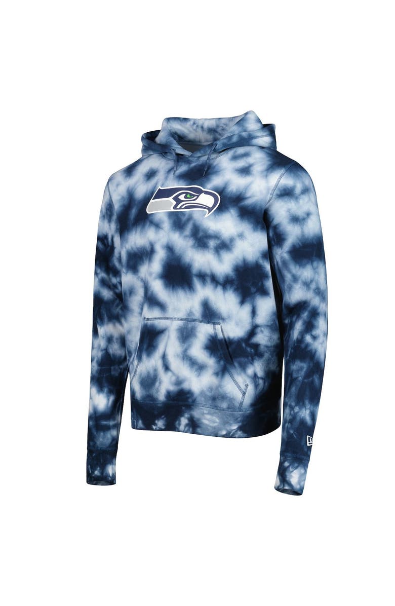 New Era Men's New Era College Navy Seattle Seahawks Team Tie-Dye Pullover Hoodie, Alternate, color, Navy