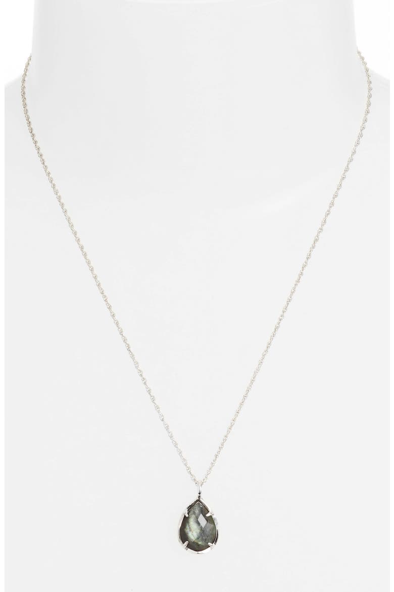 Kiri Teardrop Pendant Necklace, Alternate, color, BLACK MOP/ SILVER