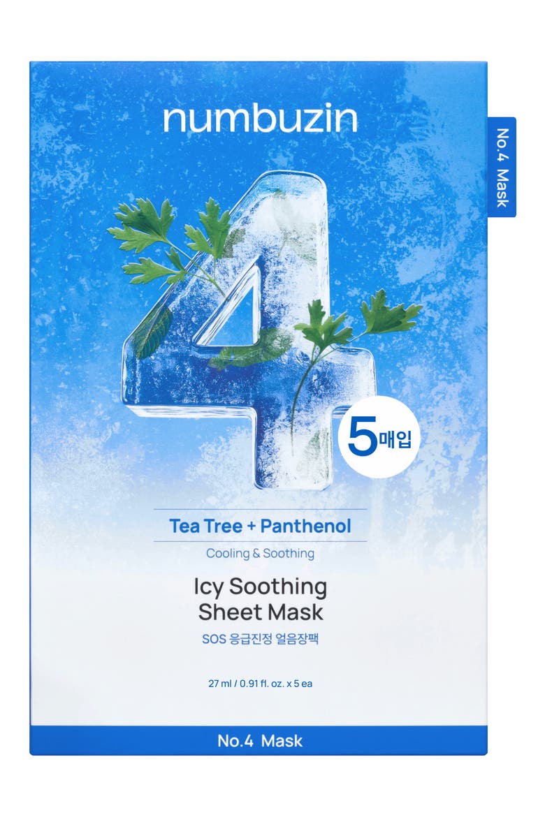 5-Pack No.4 Icy Soothing Sheet Masks, Alternate, color, NO COLOR
