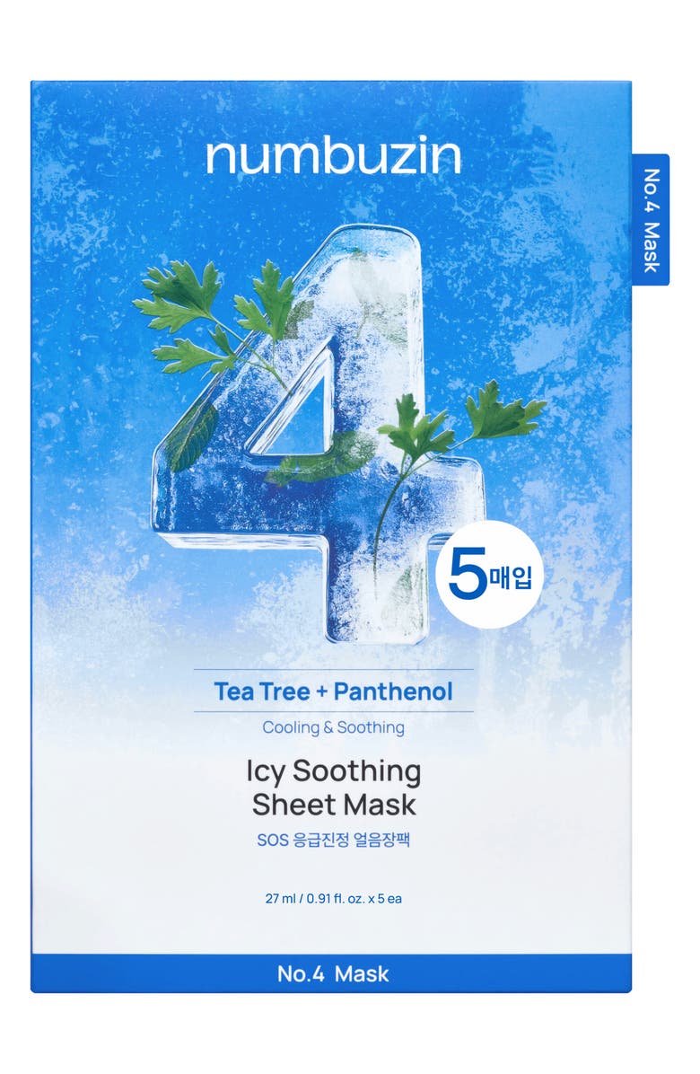 Numbuzin 5-Pack No.4 Icy Soothing Sheet Masks, Alternate, color,
