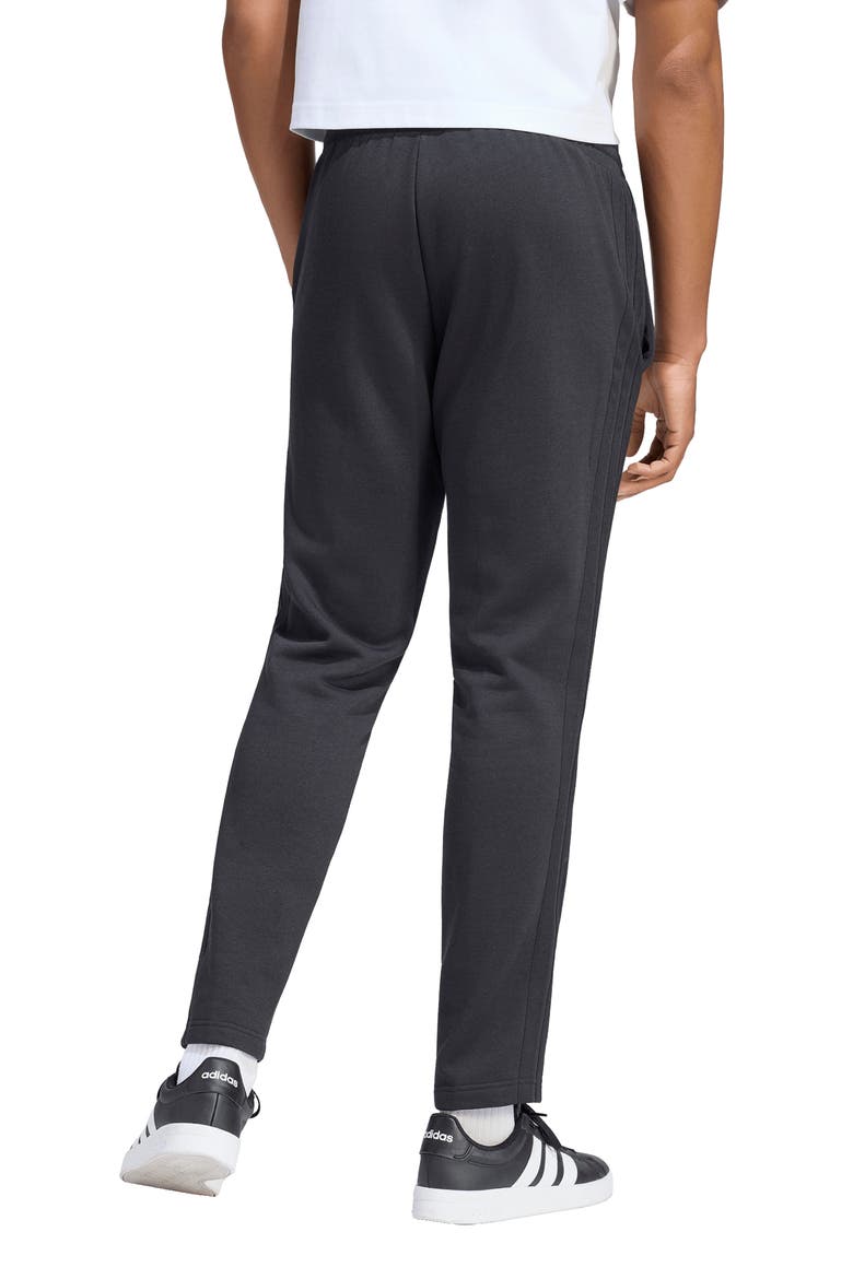 Essentials 3-Stripes Fleece Track Pants, Alternate, color, BLACK/ BLACK