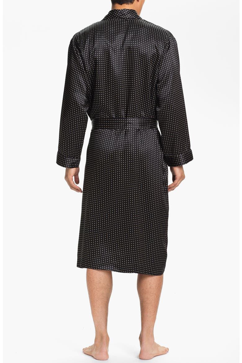 Dot Silk Robe, Alternate, color, BLACK