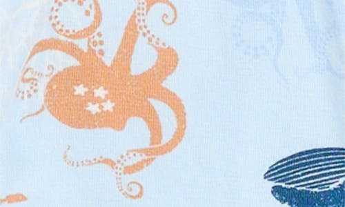 Poppy & Clay Ocean Zip-up One-piece Pajamas In Blue