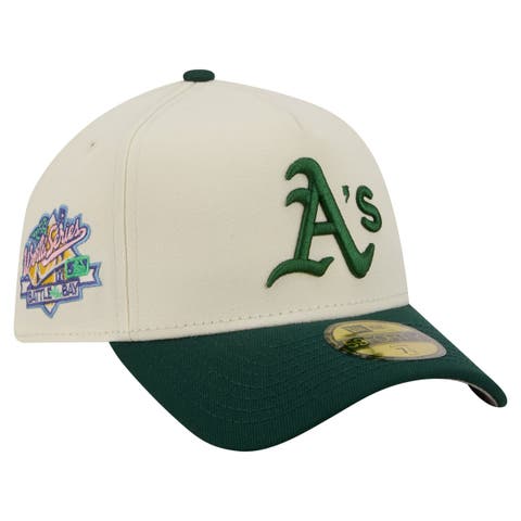 Men's New Era Cream Athletics Chrome A-Frame 59FORTY Fitted Hat
