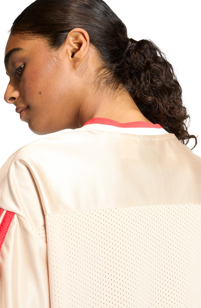 adidas Stadium Mesh T-Shirt, Alternate, color, Crystal Linen/ White/ Ruby