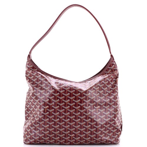 Pre-owned Goyard  Goyard Boheme Hobo Coated Canvas In Red