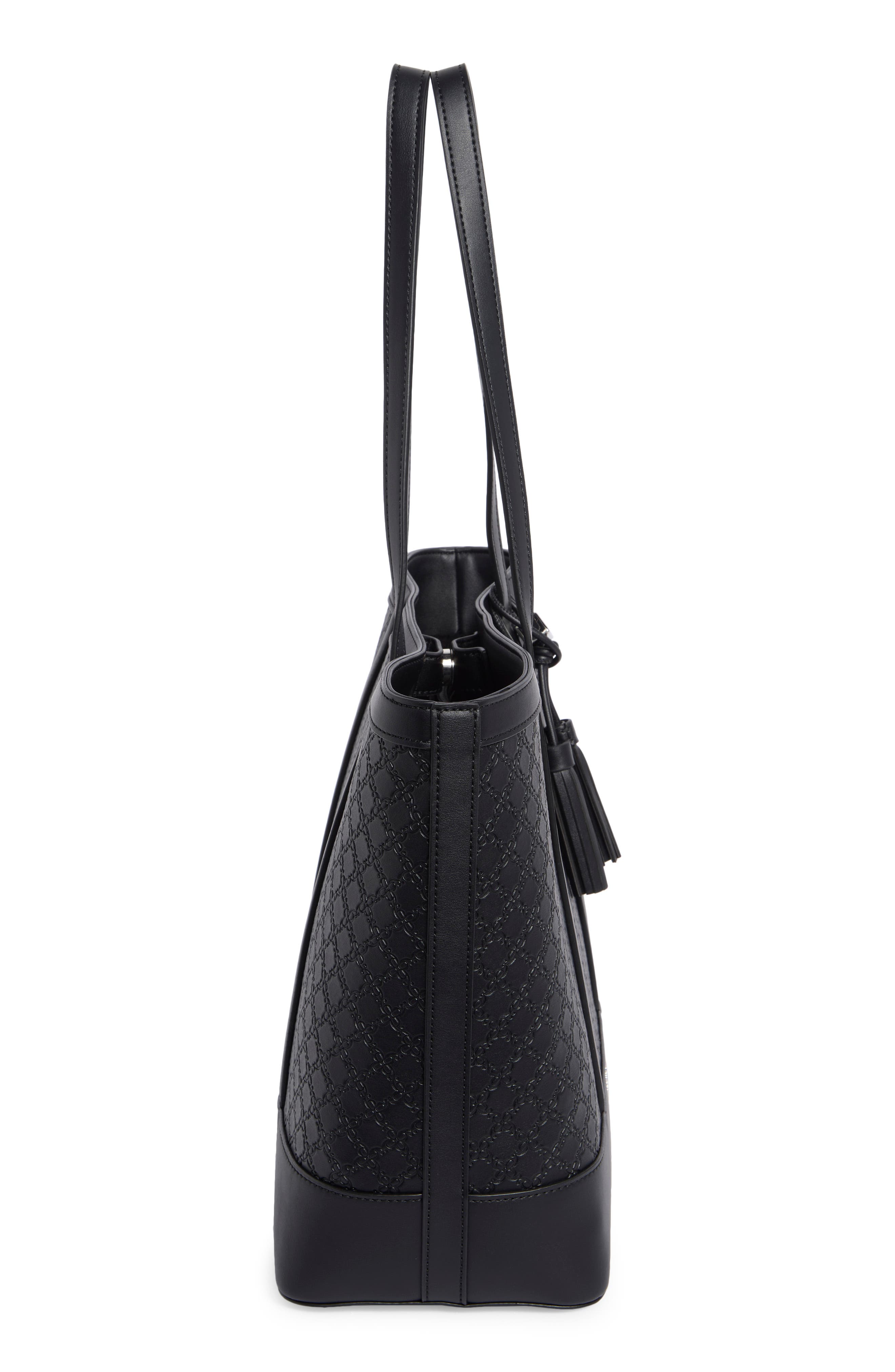 Noemi Faux Leather Tote, Alternate, color, BLACK