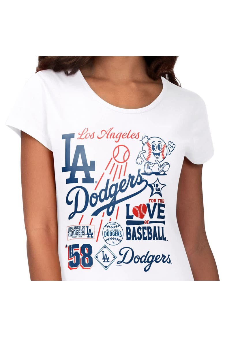 Women's G-III 4Her by Carl Banks White Los Angeles Dodgers Endzone Collage T-Shirt, Alternate, color, White