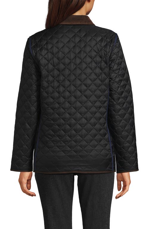 Lands' End Reversible Barn Quilted Jacket In Black