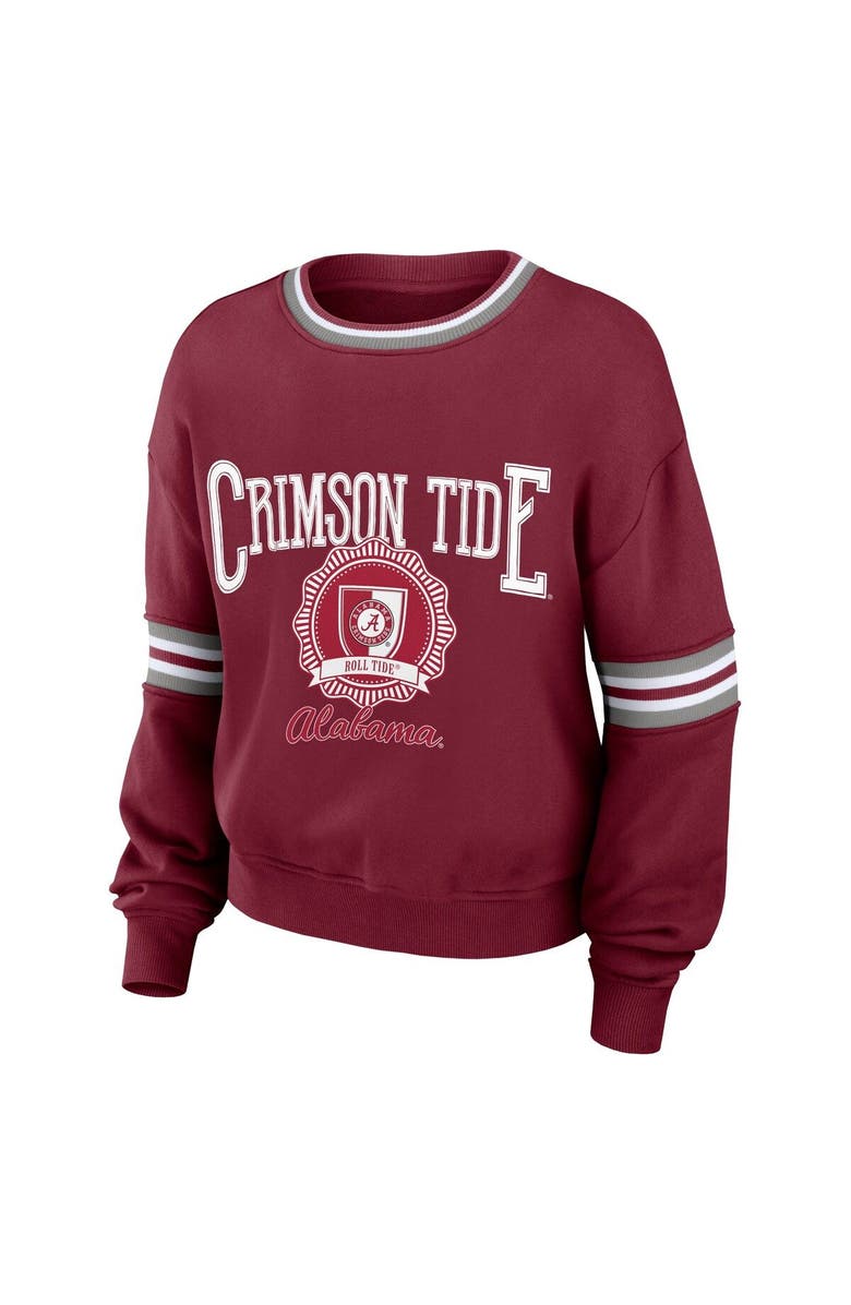 WEAR by Erin Andrews Women's WEAR by Erin Andrews Crimson Alabama Crimson Tide Vintage Pullover Sweatshirt, Alternate, color,
