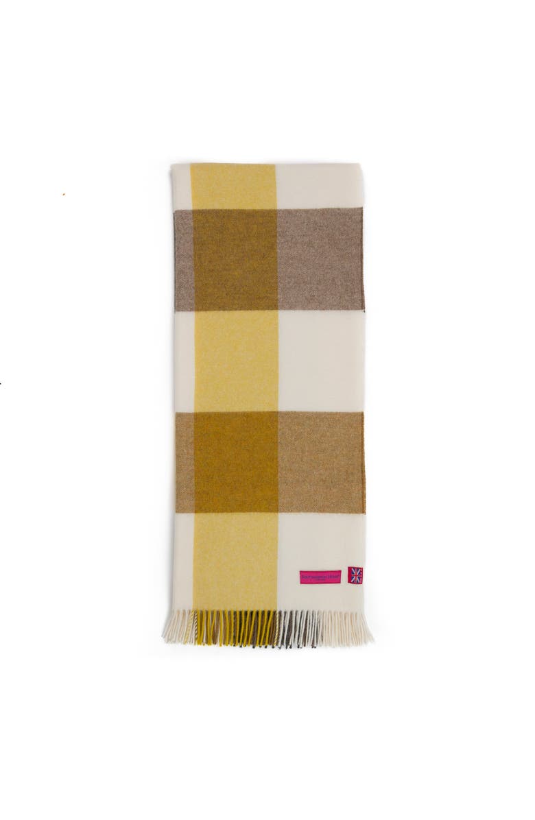 Prince of Scots Southampton Home Merino Wool Throw, Alternate, color, Block Gold