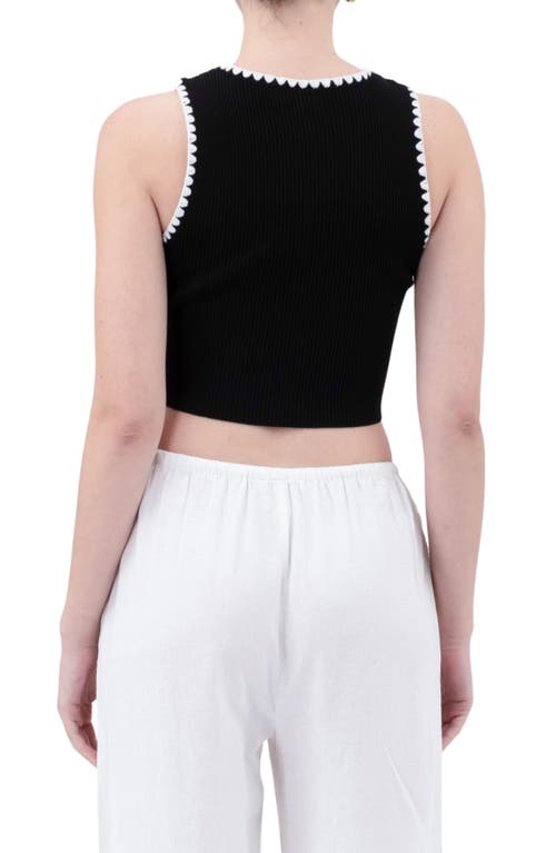 BLU PEPPER BLU PEPPER CONTRAST TRIM SLEEVELESS TOP