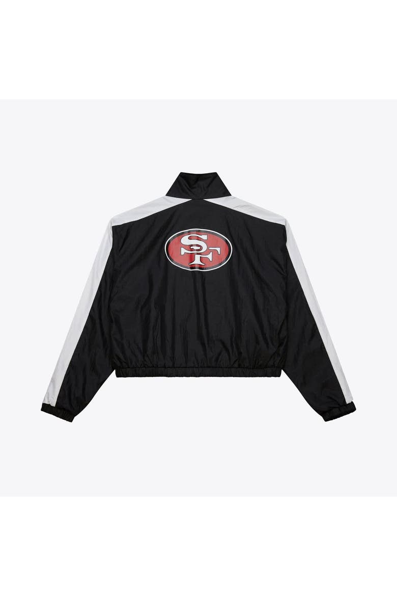 Women's Mitchell & Ness Black San Francisco 49ers Nylon Cropped Full-Zip Jacket, Alternate, color, Black