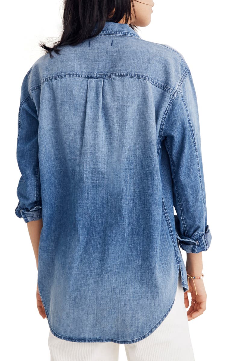 Madewell Denim Oversize Ex-Boyfriend Shirt, Alternate, color, 