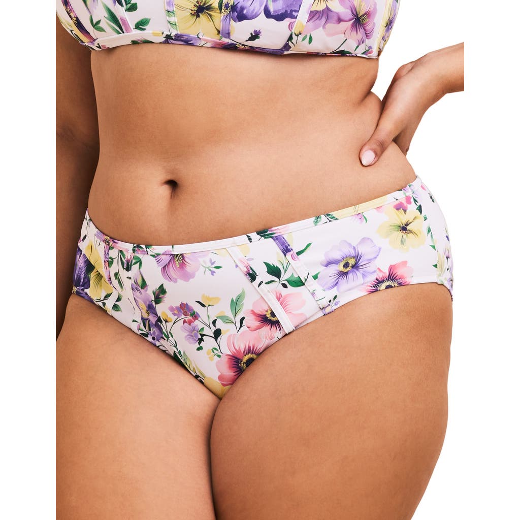 Adore Me Valcea Swimwear Hipster Bikini Bottom In Floral Purple