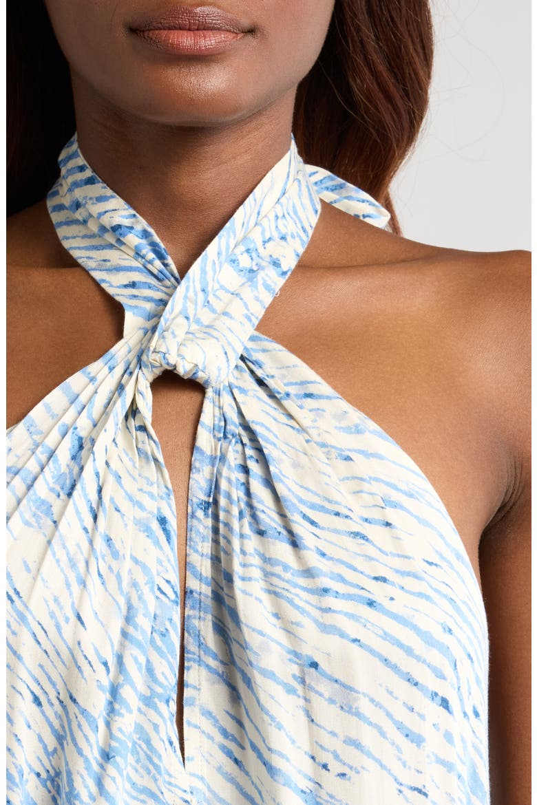 Stripe Cover-Up Halter Maxi Dress, Alternate, color, BLUE SAHARA