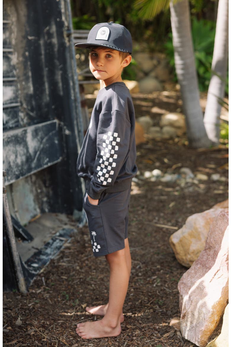 Kids' Lowtide Stretch French Terry Sweat Shorts, Alternate, color, BLACK SAND