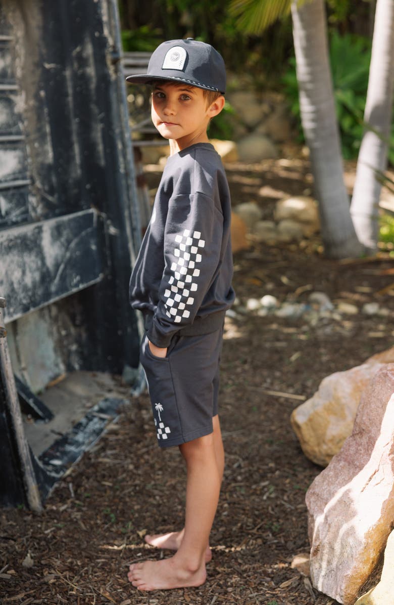 Feather 4 Arrow Kids' Lowtide Stretch French Terry Sweat Shorts, Alternate, color, Black Sand