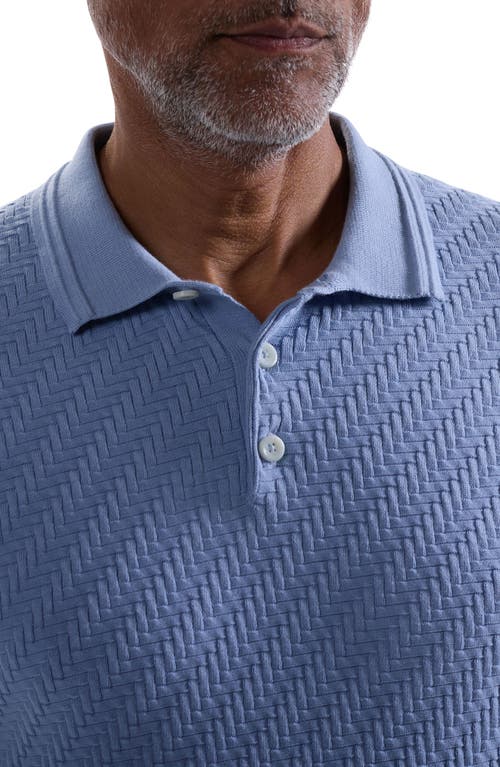 Bugatchi Basket Stitch Cotton Blend Polo Sweater