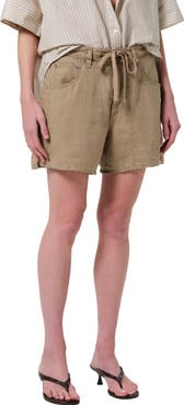Citizens of Humanity Brynn Drawstring Waist Wide Leg Linen Shorts