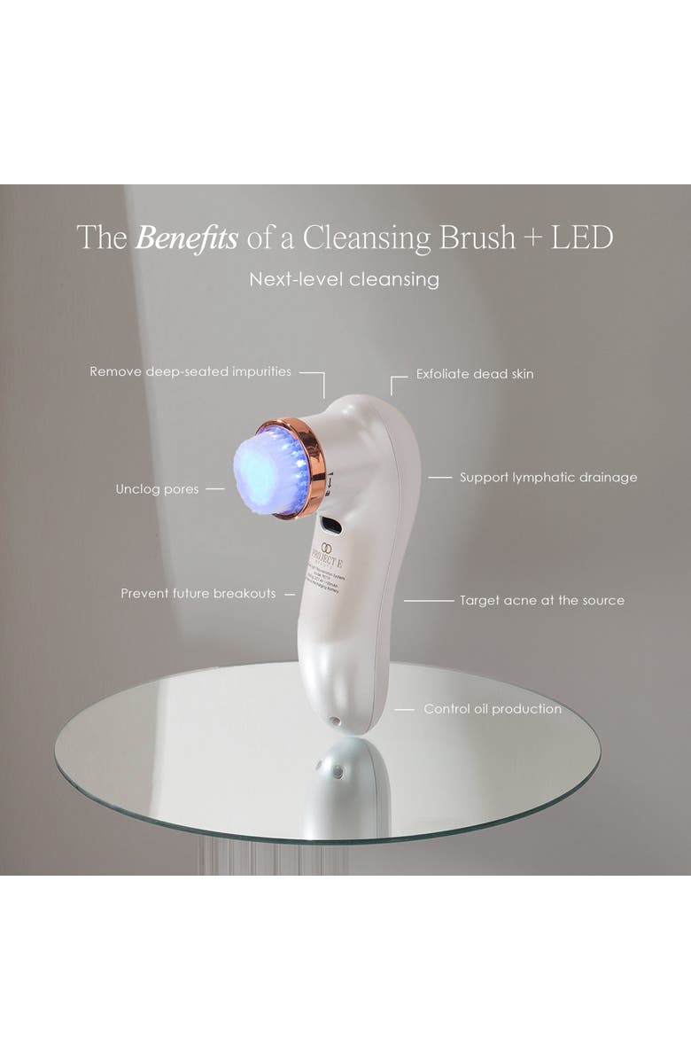 Project E Beauty LumaBlue LED Light Therapy Cleansing Brush, Alternate, color, White