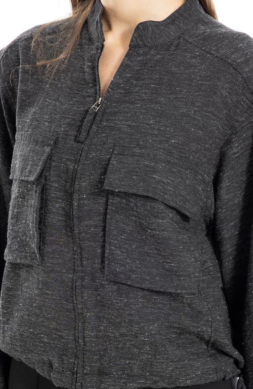 MAX STUDIO MAX STUDIO SPACE DYE CROP UTILITY JACKET 