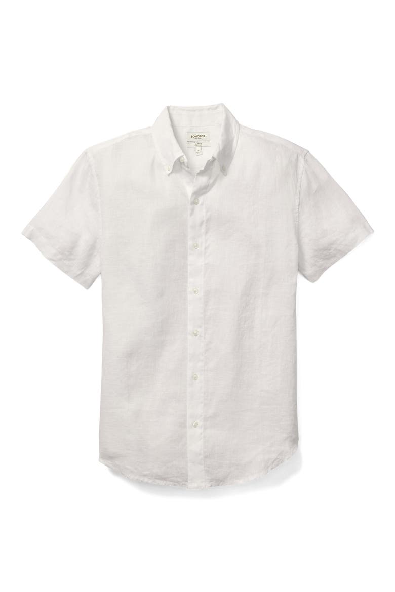 Riviera Linen Short Sleeve Shirt, Alternate, color, WHITE PEARL