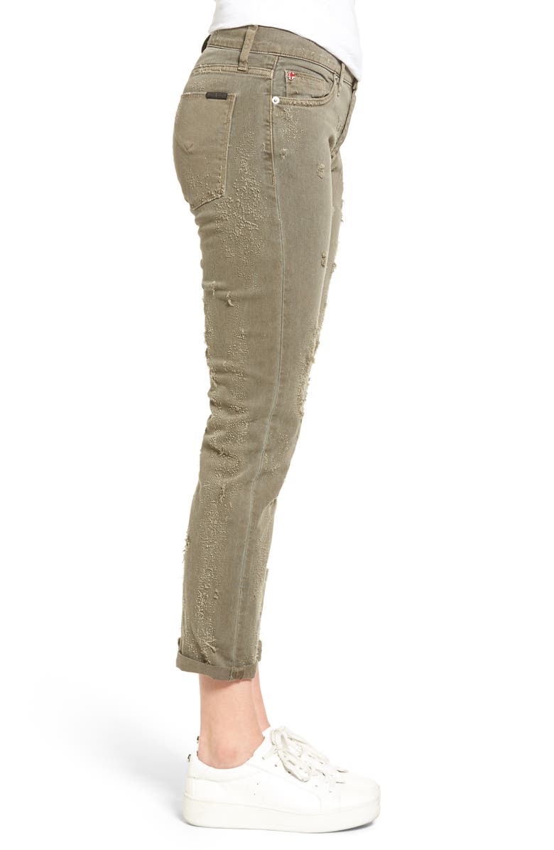 Hudson Jeans Riley Grommet Boyfriend Jeans, Alternate, color, Loden Gree