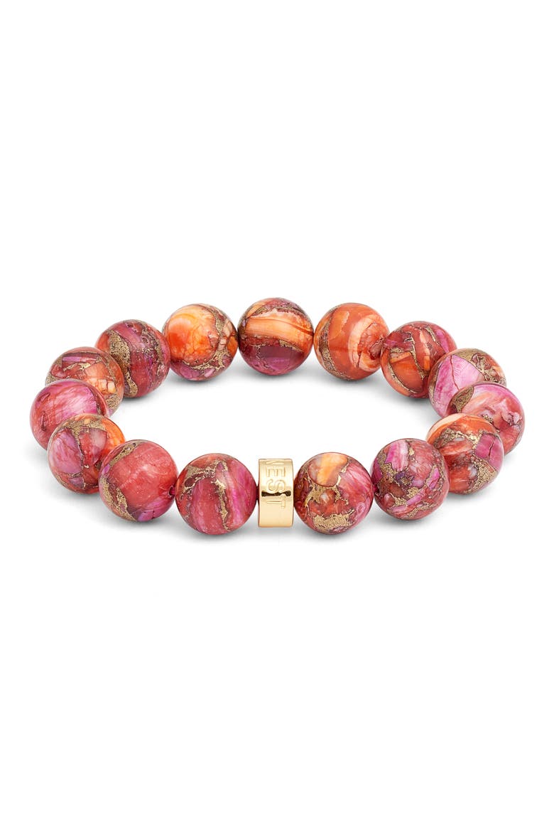 Beaded Stretch Bracelet, Main, color, PINK