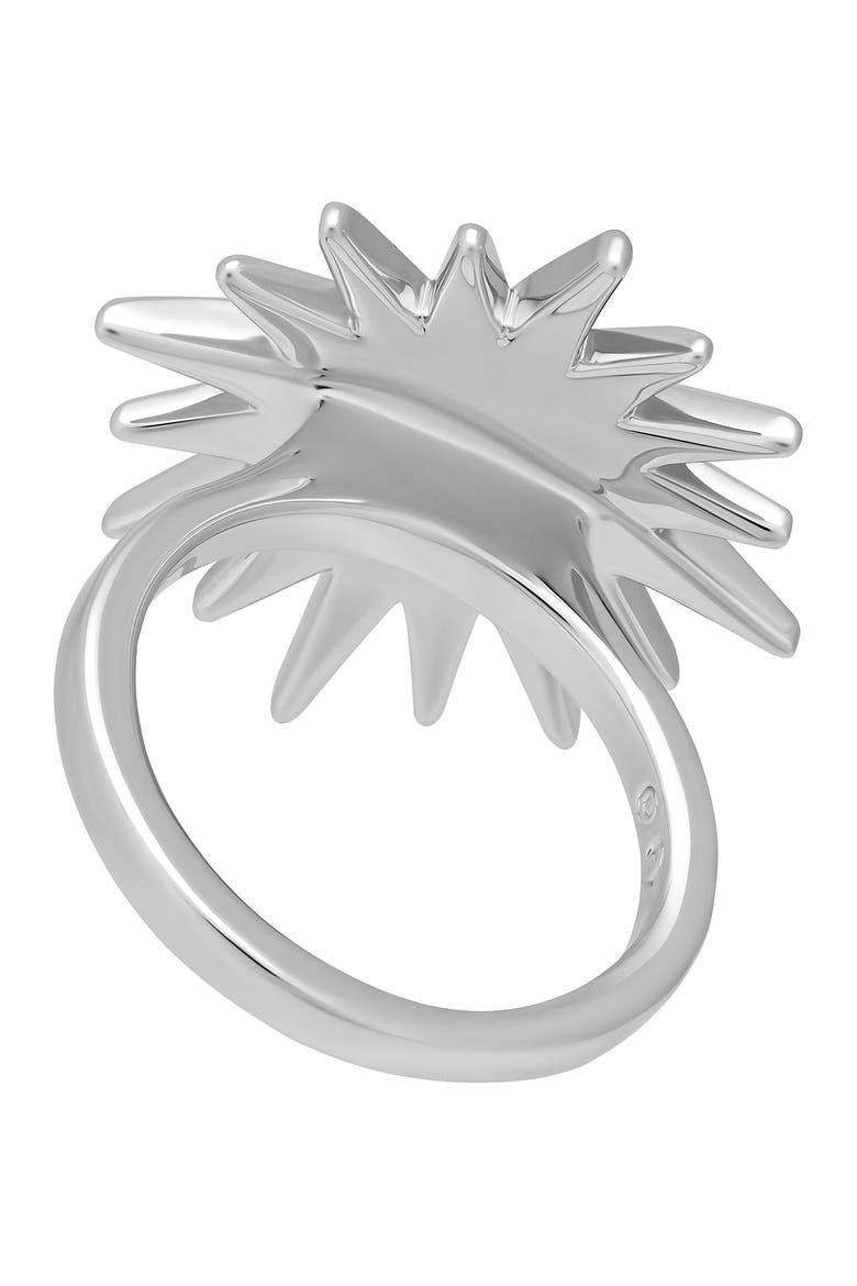 Balthus Rhodium Plated Swarovski Crystal Starburst Ring, Main, color, METALLIC