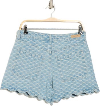 Scalloped Denim Shorts