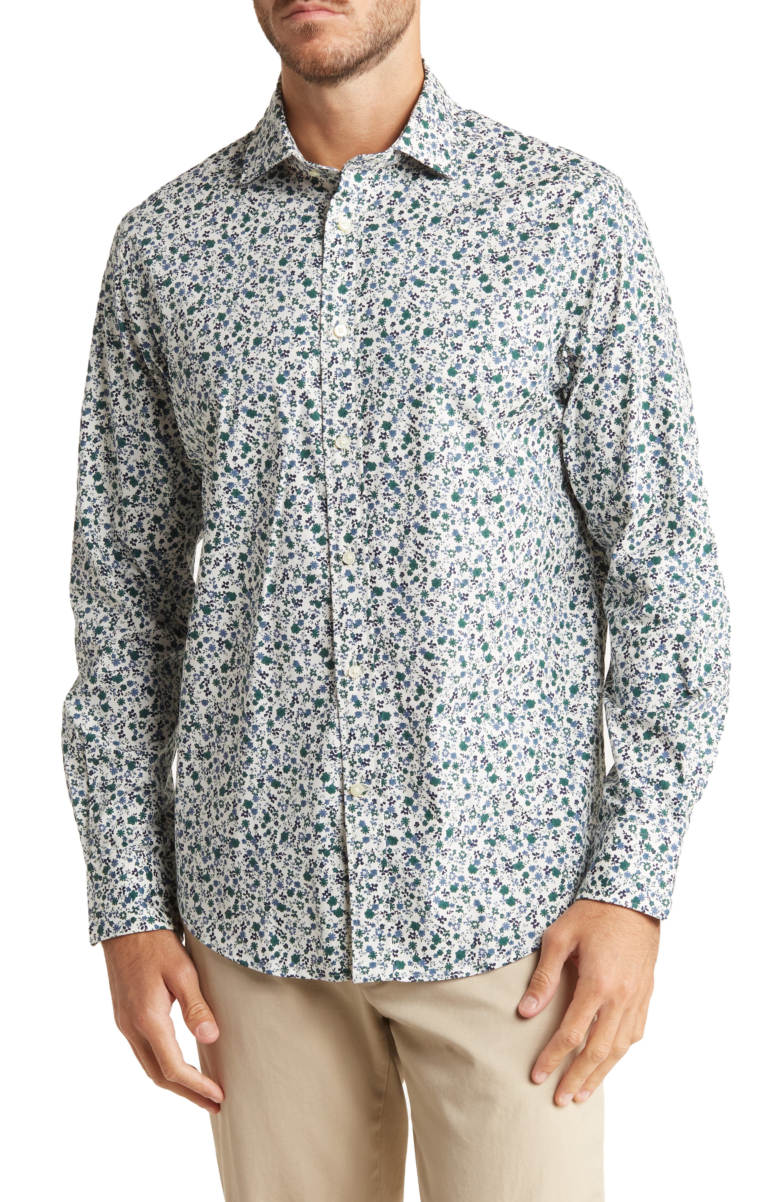 Men D Thomas Dean Floral Print Dress Shirt (Men) | Nordstromrack