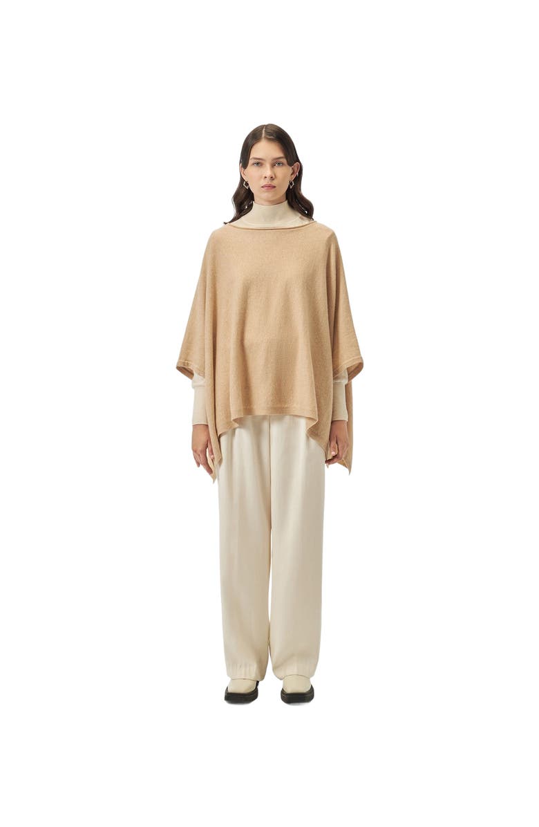GOBI Mongolian Cashmere Organic Color Cashmere Boat-Neck Poncho, Alternate, color, 