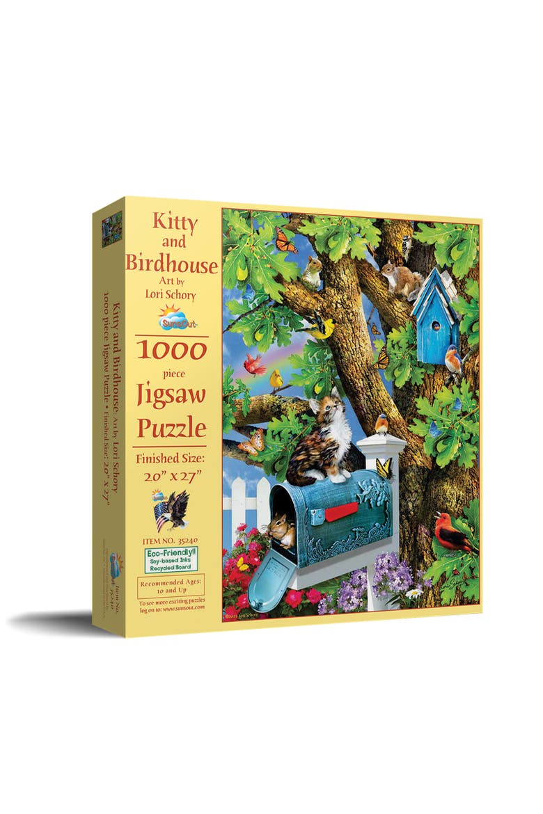 Kitty and Birdhouse 1000 piece Jigsaw Puzzle for Adults, Main, color, Multicolor