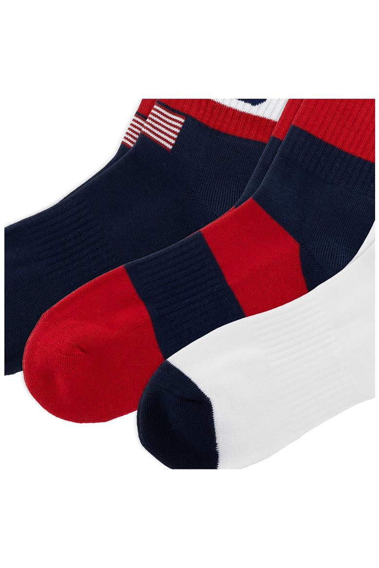 Assorted 3-Pack USA Stadium Crew Socks, Alternate, color, NAVY