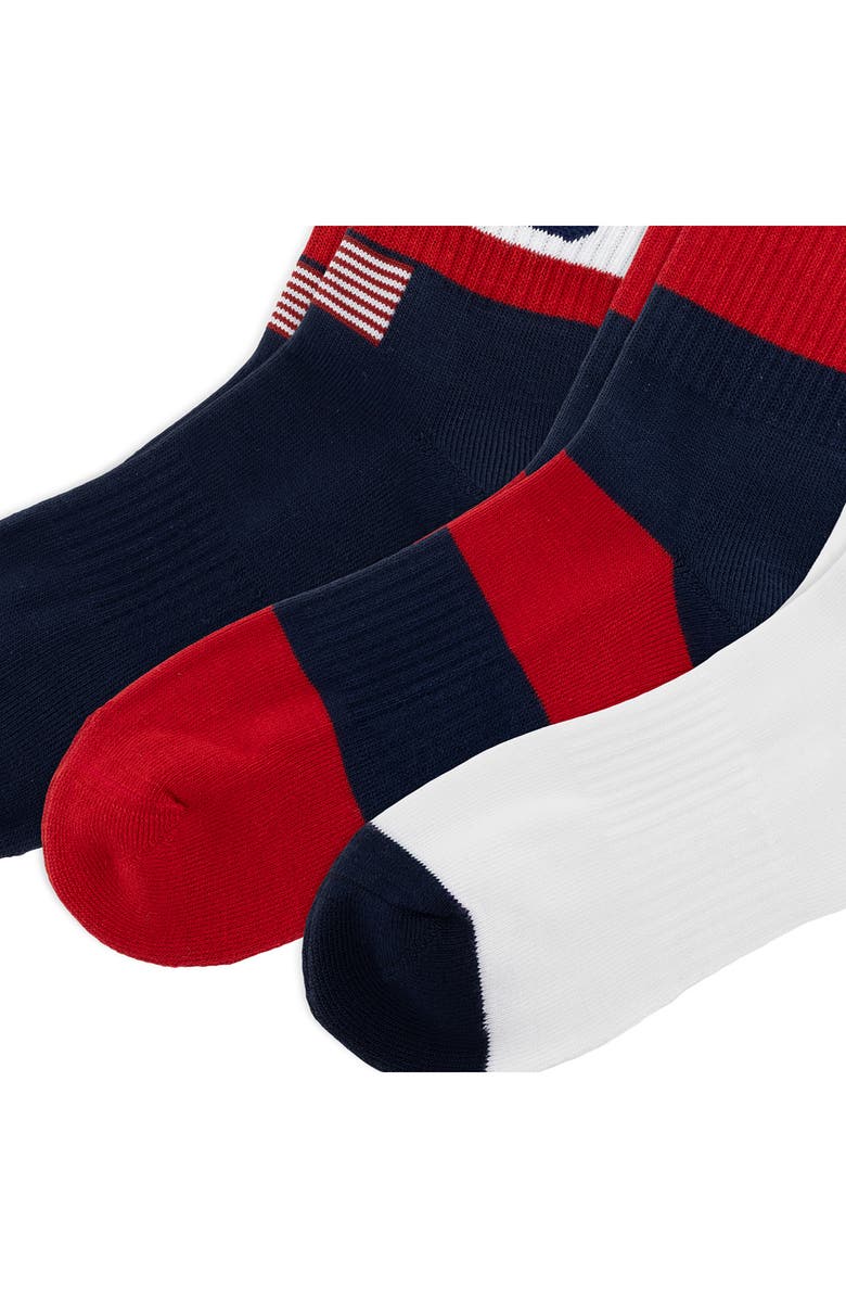 Polo Ralph Lauren Assorted 3-Pack USA Stadium Crew Socks, Alternate, color, Navy