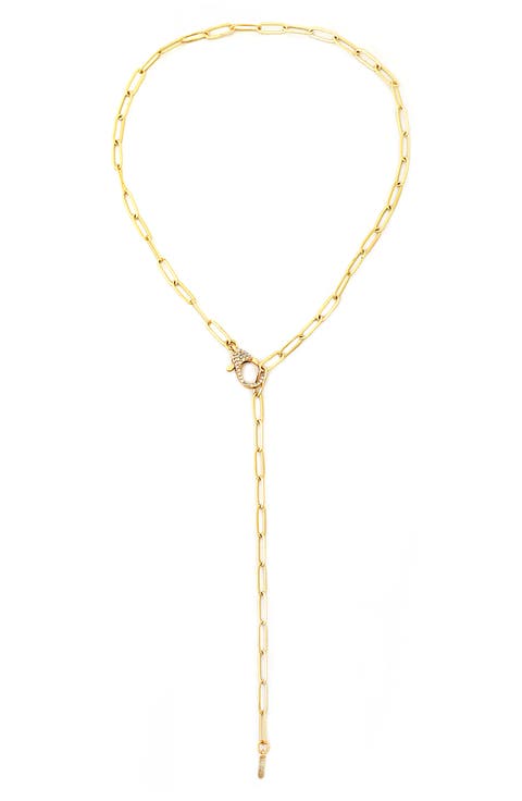 Pavé Crystal Y Necklace