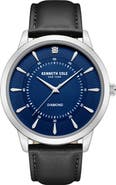 Kenneth Cole New York Genuine Diamond Leather Strap Watch, 44mm - 0.005ct.
