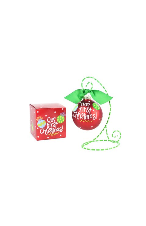 Our First Christmas Glass Ornament with Stand