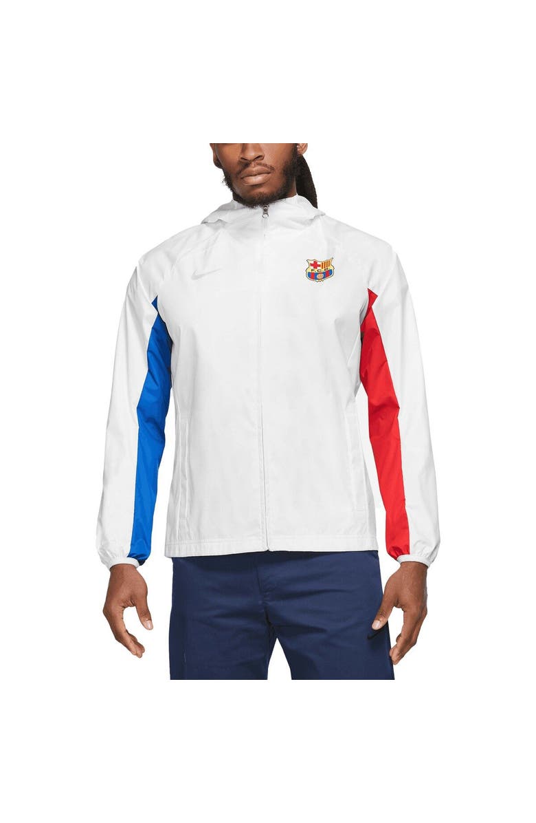 Nike Men's Nike White Barcelona AWF Raglan Full-Zip Hoodie Jacket, Main, color, 