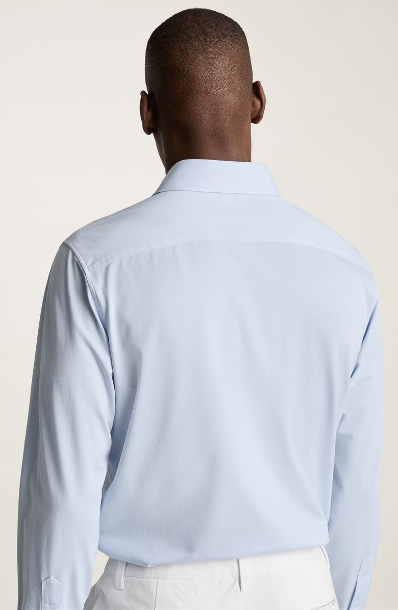 Bonobos Tech Light Blue Performance Cotton Blend Piqué Button-Up Shirt, Alternate, color, Birds Eye Texture V2 C2