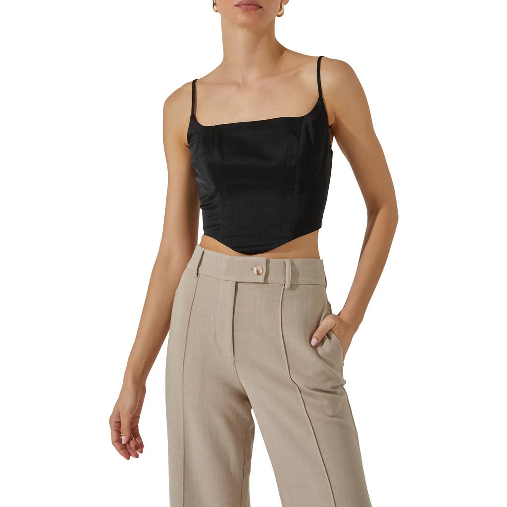 Astr Satin Corset Camisole In Black