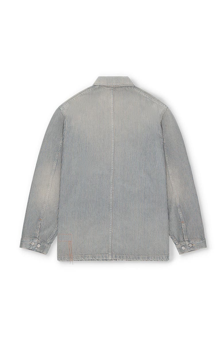 Underminer Pinstripe Denim Jacket, Alternate, color, PALE BLUE