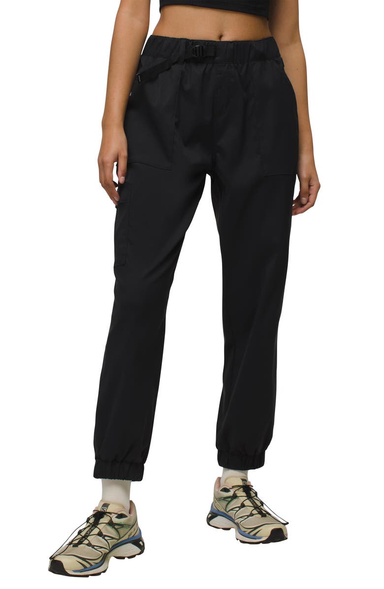 prAna Stretch Zion<sup>™</sup> Elastic Waist Joggers, Main, color, Black
