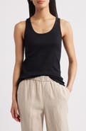 Eileen Fisher Scoop Neck Stretch Organic Cotton Tank